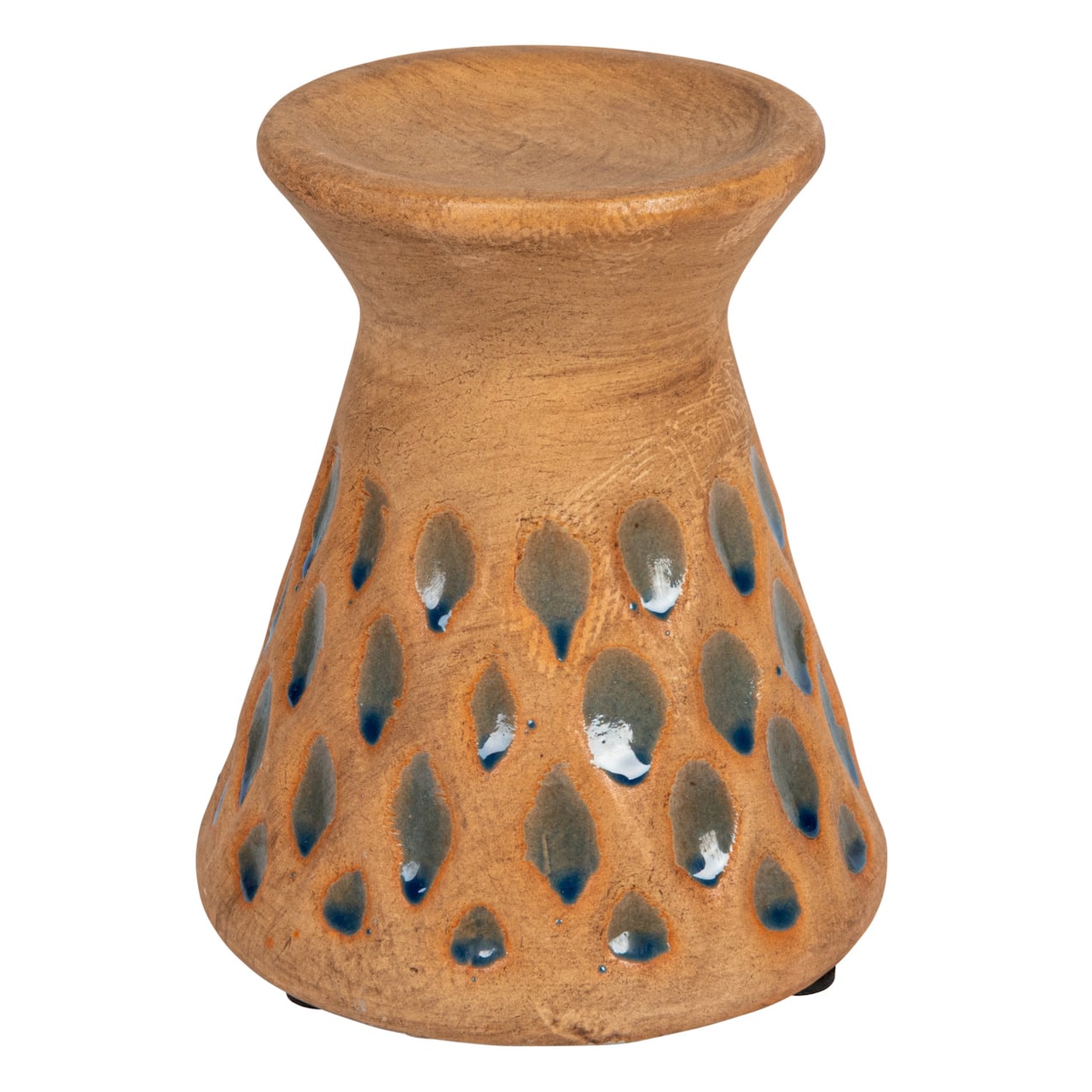 Hello Honey® 6.5" Terra Cotta Debossed Candle Pillar Holder